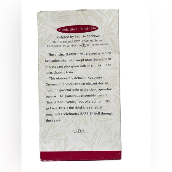 NIB Hallmark Keepsake Ornament BARBIE Enchanted Evening 1996, #3 in series - Picture 2 of 5